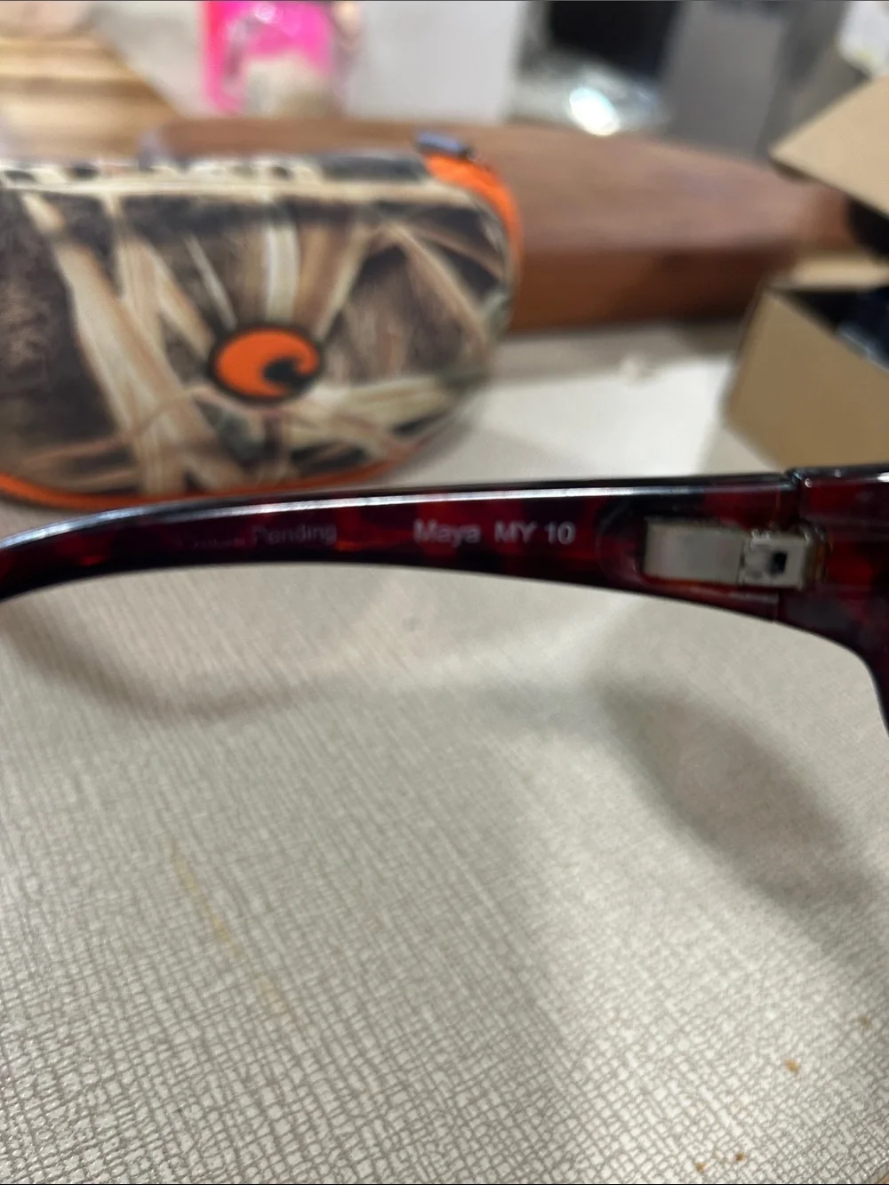 Costa Men's Sunglasses - Dark Red Frame with Blue-Green Mirrored Lenses